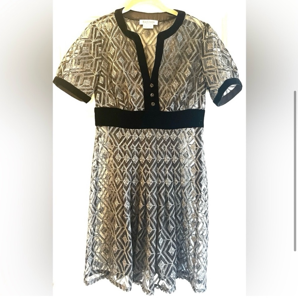 Kay Unger Lace with Velvet Trim Cocktail
